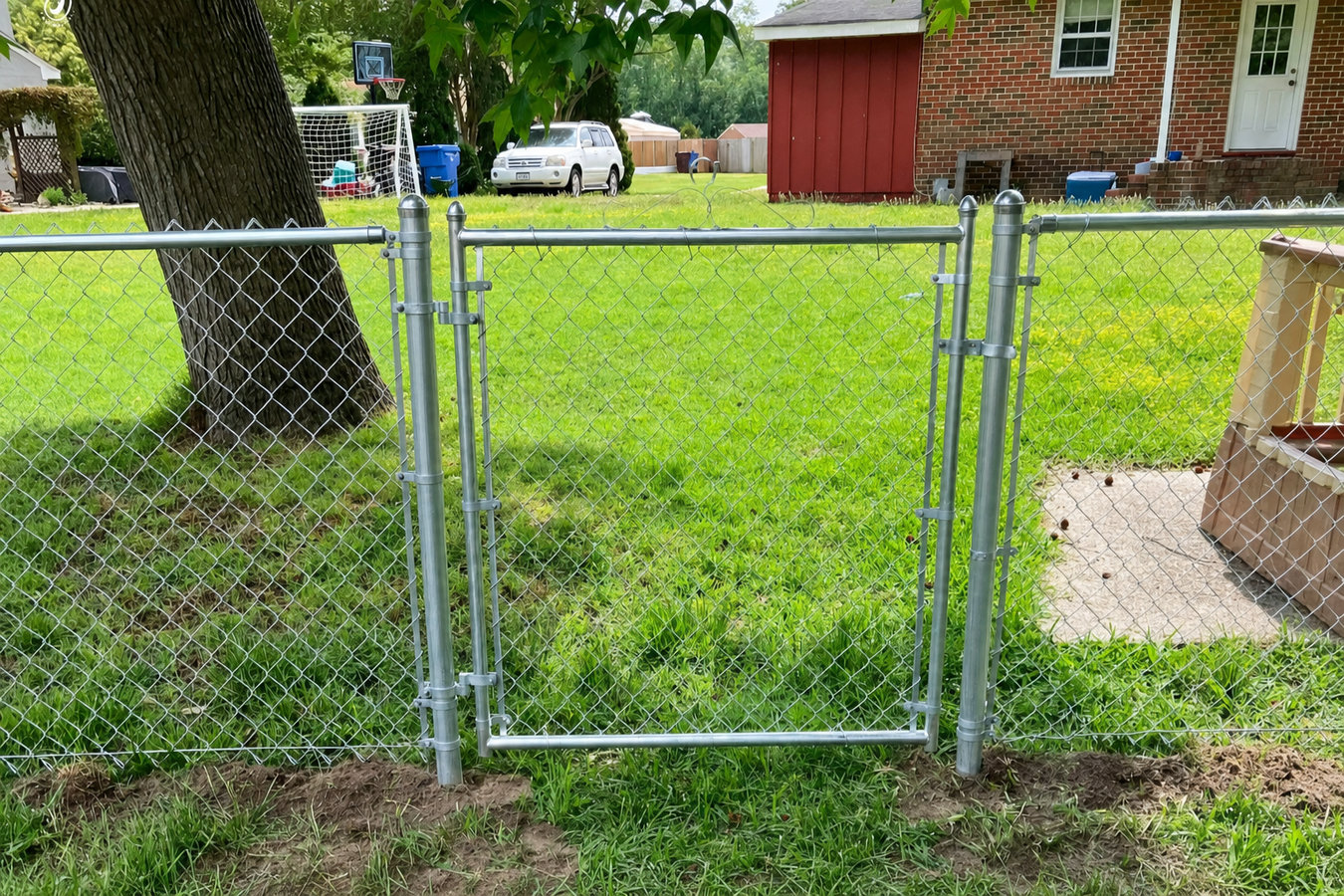 Chain link fence installation